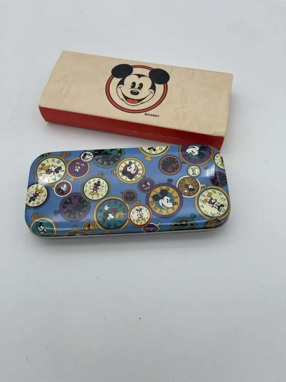 Vintage Mickey Mouse Two-Tone Roman Numeral Watch with Leather Strap and Collect